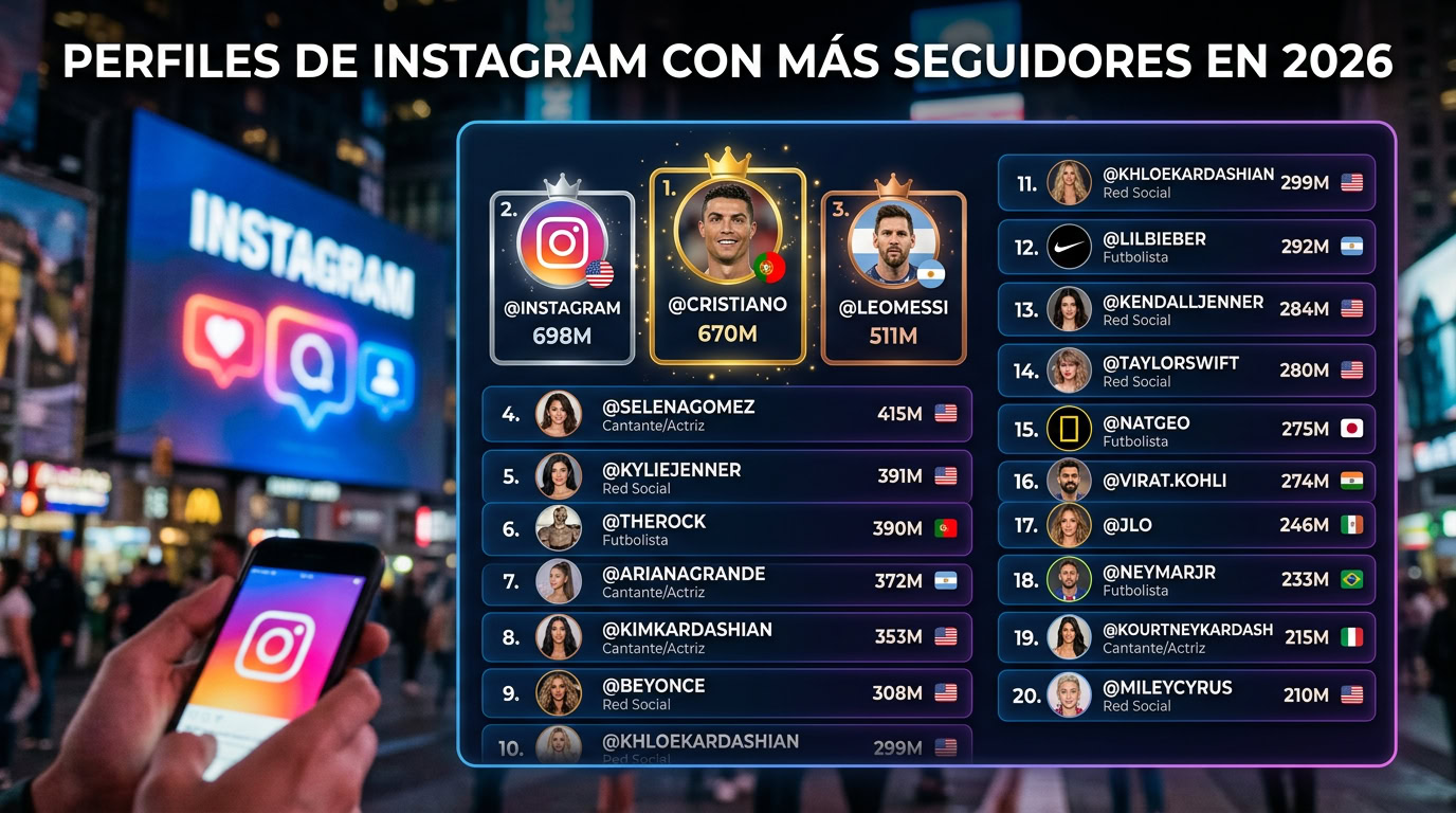 Perfiles con Más Seguidores en 2026