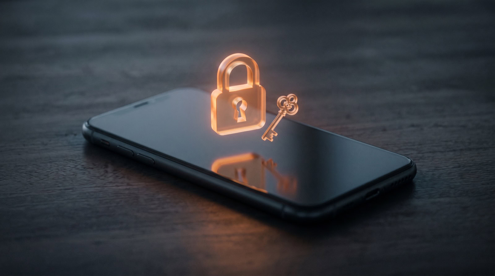 Móvil con un candado y una llave, seguridad al iniciar sesión en Instagram