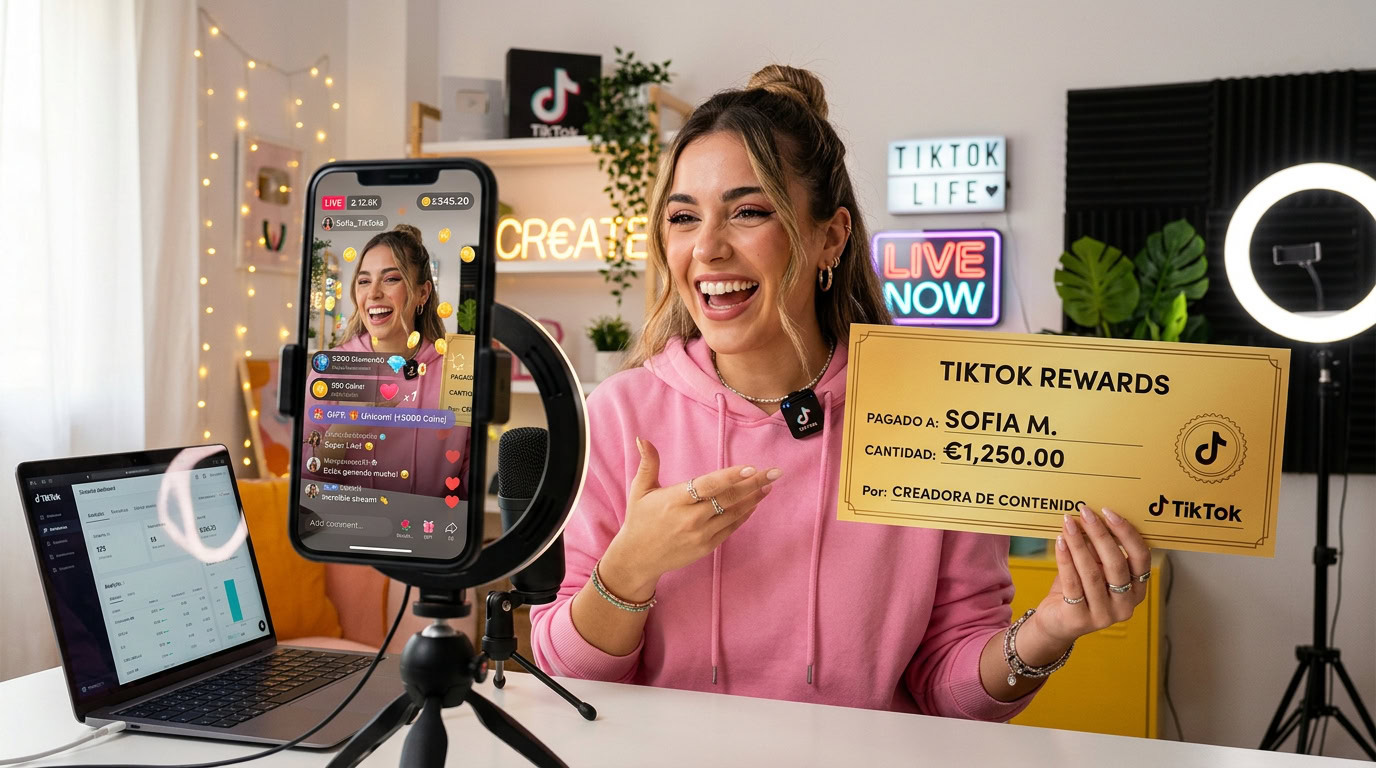 Tiktoker ganando dinero en TikTok