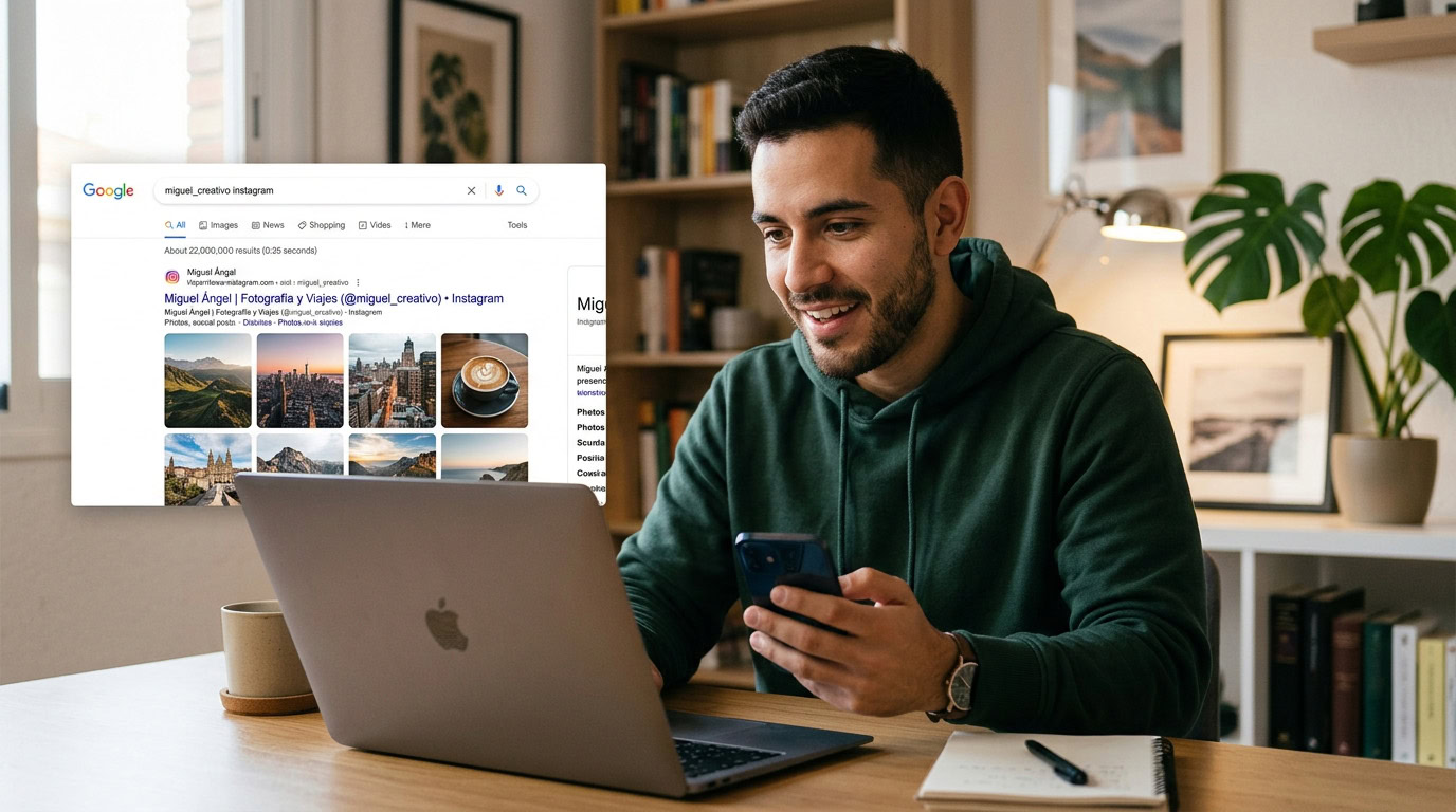 Cuenta de Instagram aparece en Google