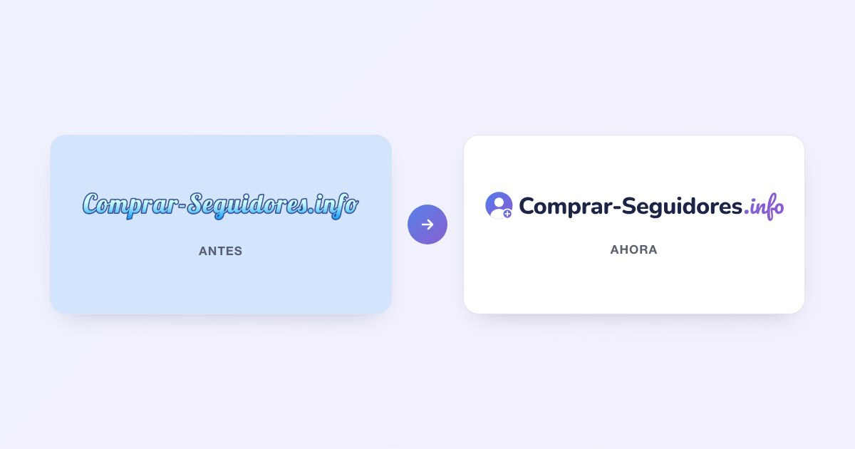 Logo anterior y logo nuevo de Comprar-Seguidores.info